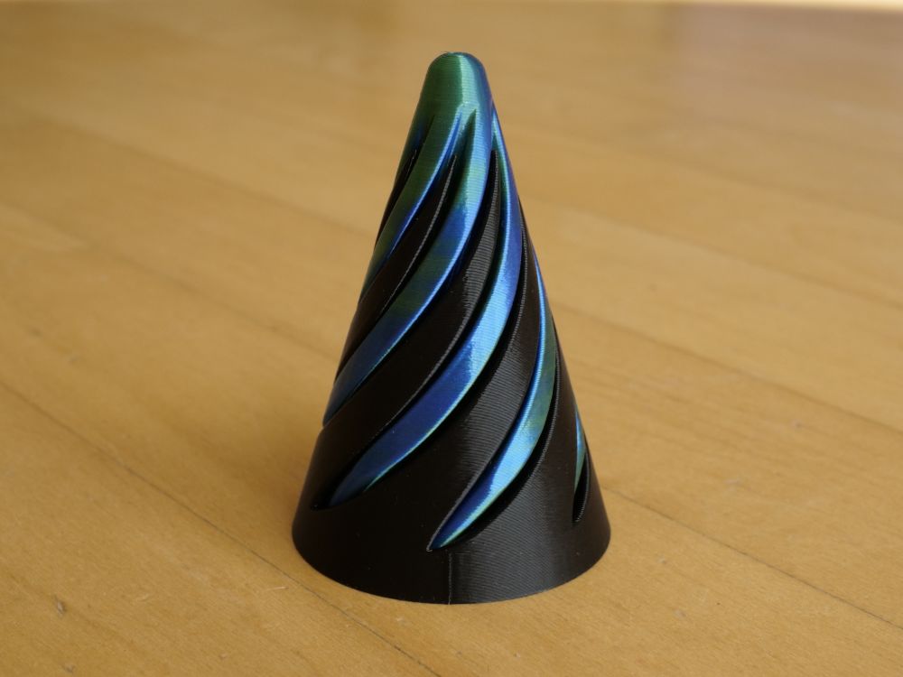 Spiral Cone Fidget, 3D printed