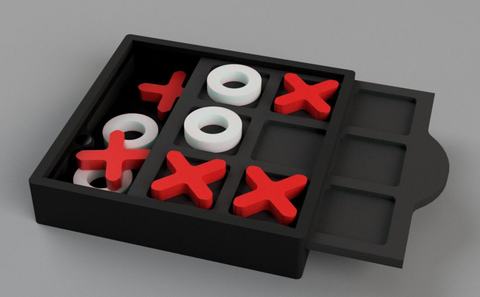 Travel Tic-Tac-Toe, 3D printed
